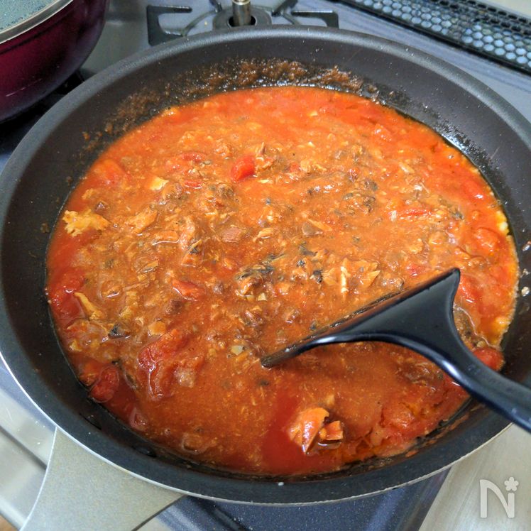 Canned Mackerel Tomato Sauce Pasta Process1