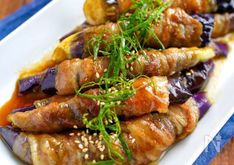 Sweet and Savory Pork-Wrapped Eggplant