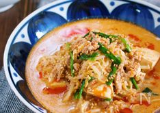 Spicy Tantan-Style Soup with Bean Sprouts and Tofu