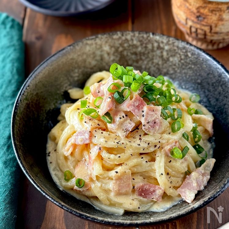 Easy Carbonara Udon Process6