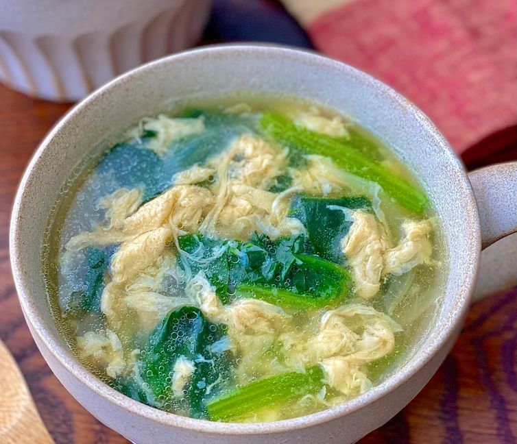 Café-Style Spinach & Fluffy Egg Soup (Showa Yoshoku Vibe)
