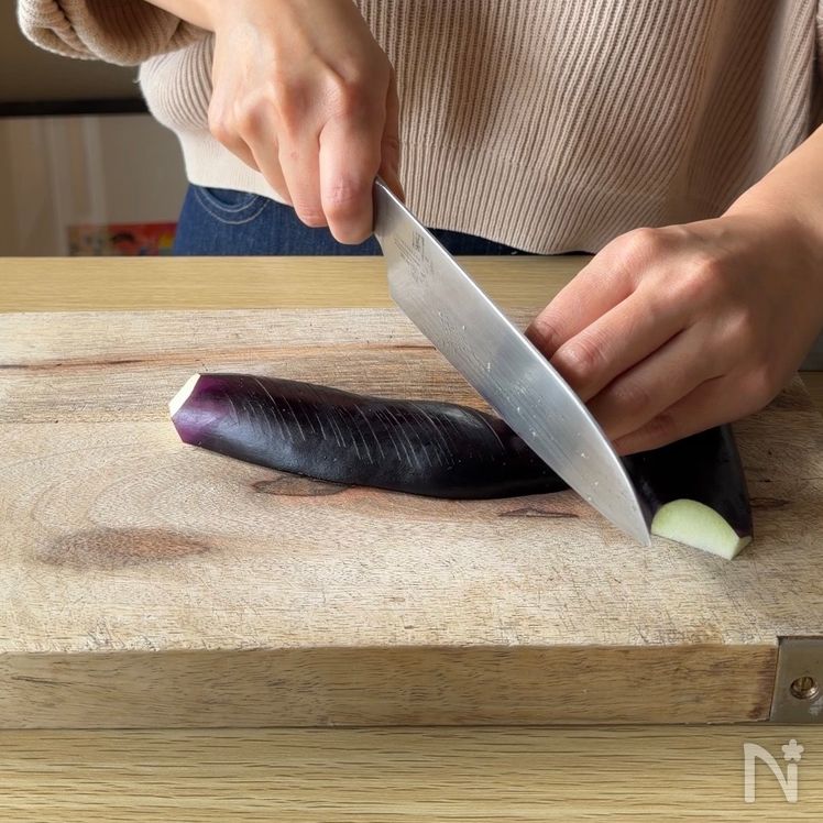 Japanese Eggplant Mizore-ni🍆🧓（Eggplant simmered with grated daikon） Process2