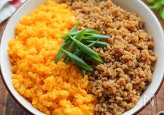 Sweet and Savory Chicken Soboro and Egg Rice Bowl (Nishoku Don)