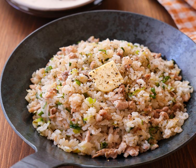 Garlic Butter Rice with Pork and Green Onions