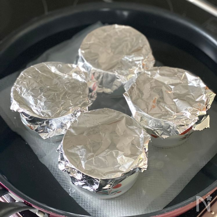 Mozzarella Cheese Chawanmushi (モッツアレラチーズの茶碗蒸し、Savory Egg Custard) Process4