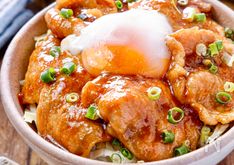 Pork Ginger Bowl Topped with a Soft-Boiled Egg