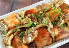 Garlic Butter Soy-Glazed Salmon and Maitake Mushrooms