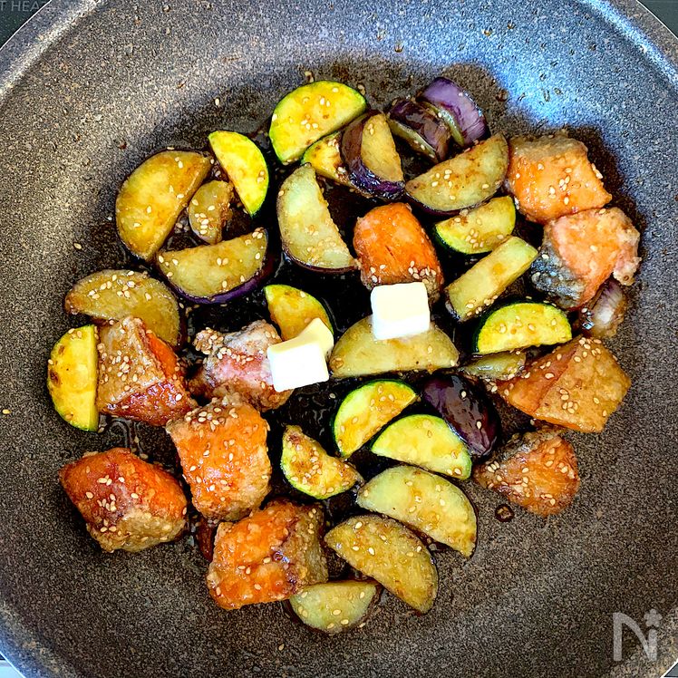 Crispy Teriyaki Salmon with Summer Vegetables Process4