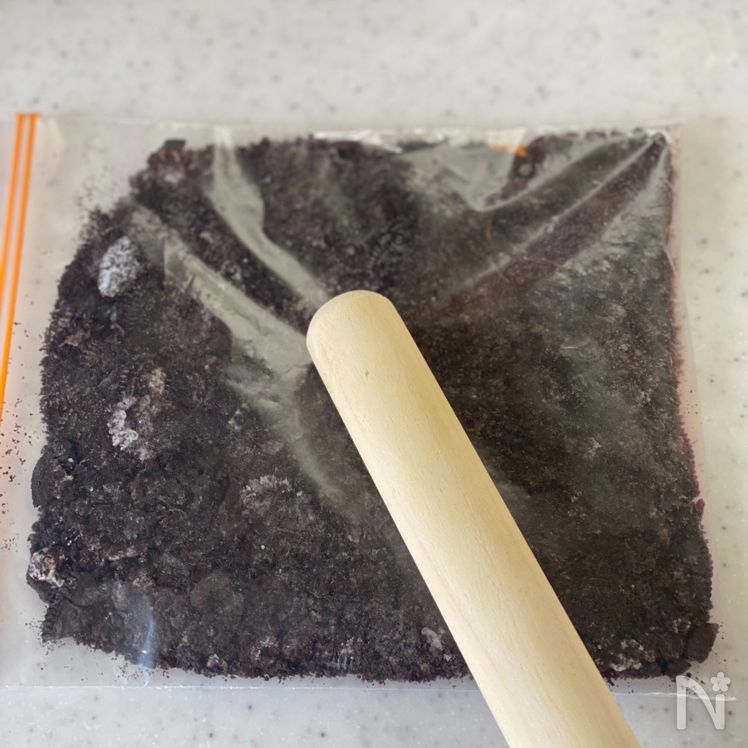 Kabocha Cheesecake with Chocolate Cookie Crust (かぼちゃのチーズケーキ) Process2