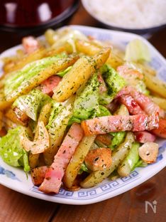 Seaweed Salt & Butter Stir-Fry with Potatoes, Cabbage, and Bacon
