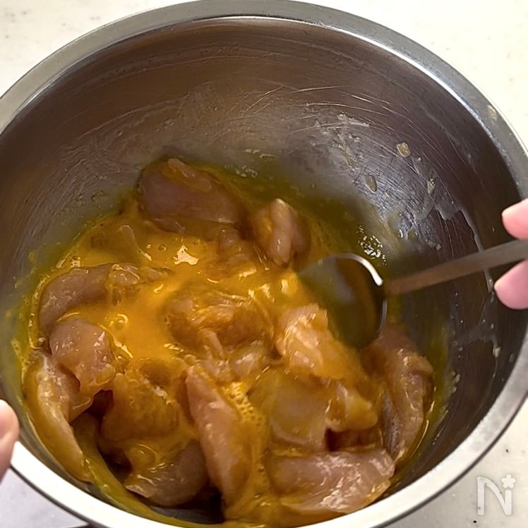 “Saku-Fuwa” Crispy–Fluffy Tori-Ten Process2