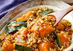Tender Kabocha Simmered with Savory Pork Soboro