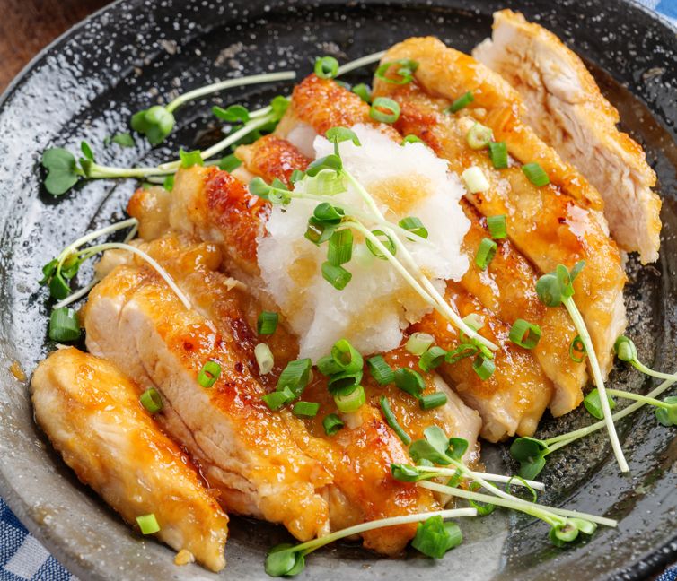 Sweet & Savory Chicken Steak with Grated Daikon