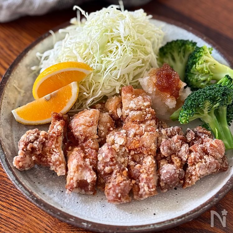Crispy Chicken Tatsuta with Onion and Daikon Radish Sauce (チキンの竜田揚げ おろし玉ねぎ＆大根ソース) Process6