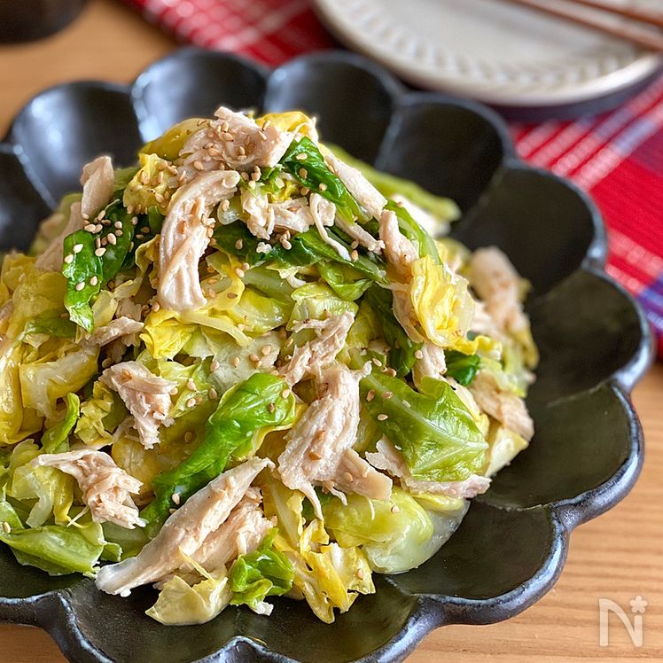 Addictive Cabbage & Sasami with a Sesame–Soy Sauce Garlic Sauce Process7