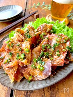 Crispy Japanese Pork Karaage with Scallion-Garlic Soy Sauce