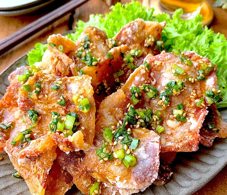 Crispy Japanese Pork Karaage with Scallion-Garlic Soy Sauce