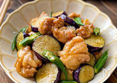 Chicken, Eggplant, and Okra Stir-Fry with Sweet and Tangy Sauce