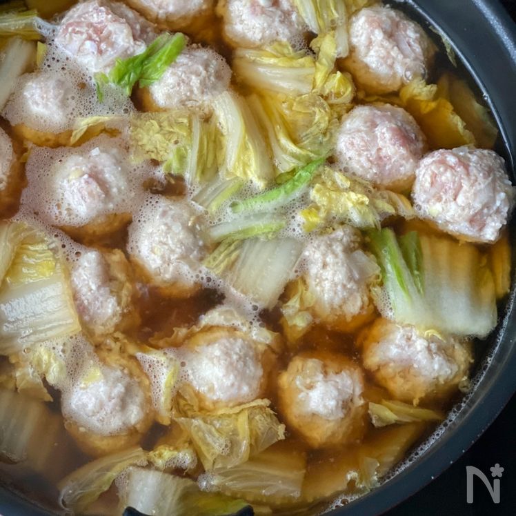 Fluffy Chicken Meatball and Napa Cabbage Vermicelli Soup Process4