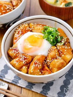 Rich Teriyaki Chicken Bowl with Soft-Boiled Egg (Teritama Donburi)