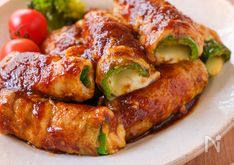 Cheesy Pork-Wrapped Peppers with Yakiniku Sauce