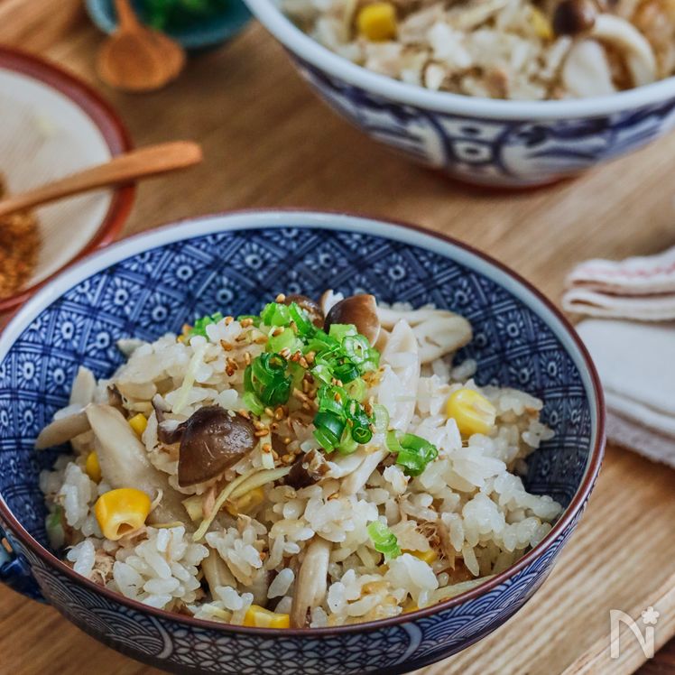 Tuna and Mushroom Rice (Takikomi Gohan) Process5