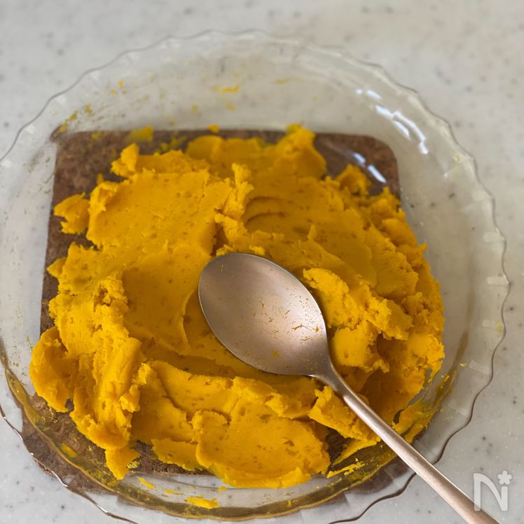 Kabocha Cheesecake with Chocolate Cookie Crust (かぼちゃのチーズケーキ) Process5