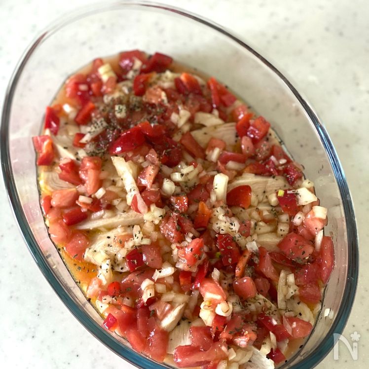 Carpaccio-Style Steamed Chicken and Tomato Salad Process5