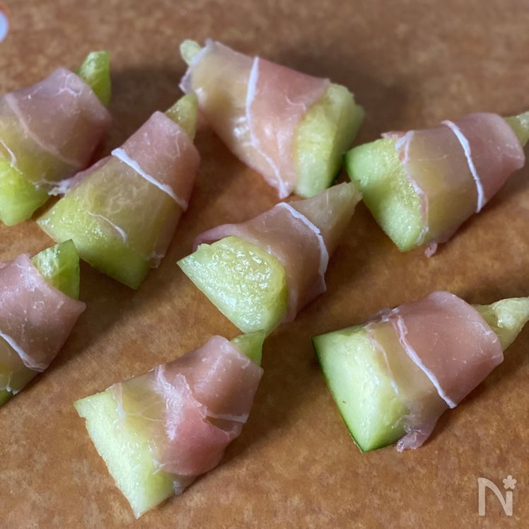 Prosciutto-wrapped Honeydew Melon Appetizer Process2