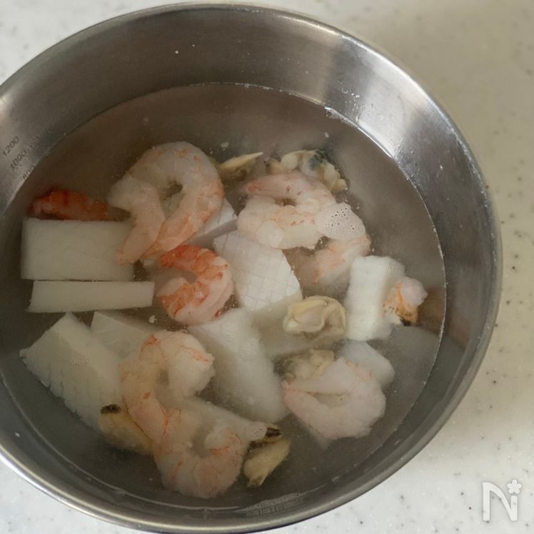 Seafood Chijimi (海鮮チヂミ) Process1