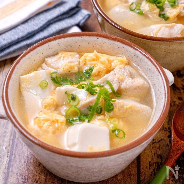 Tofu and Egg Chicken Soup Process3