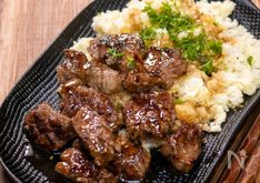 Japanese-Style Cubed Steak with Mashed Potatoes