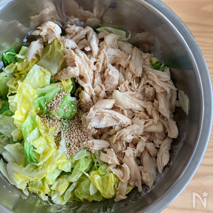 Addictive Cabbage & Sasami with a Sesame–Soy Sauce Garlic Sauce Process6