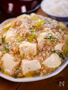 Silky Tofu with Japanese-Style Chicken Soboro Sauce