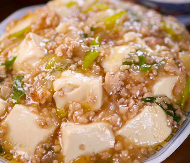 Silky Tofu with Japanese-Style Chicken Soboro Sauce