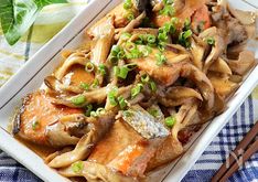 Rich & Savory Salmon and Maitake Mushrooms with Miso-Mayo Glaze