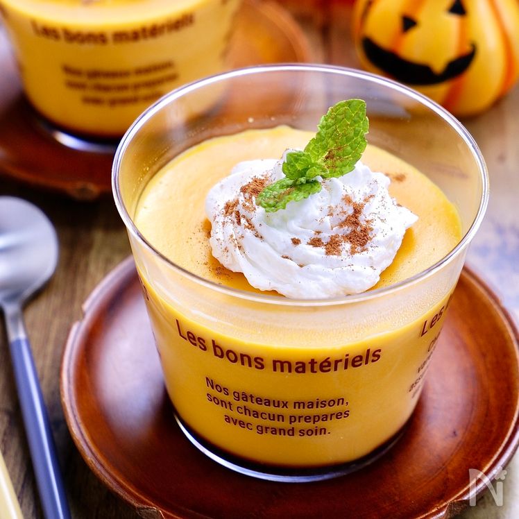 No-Bake Rich Japanese Pumpkin Custard Pudding Process4