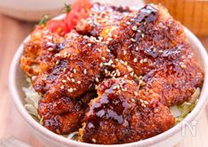 Chicken Tenderloin Cutlet Rice Bowl with Tonkatsu Sauce (Sauce Katsu Donburi)