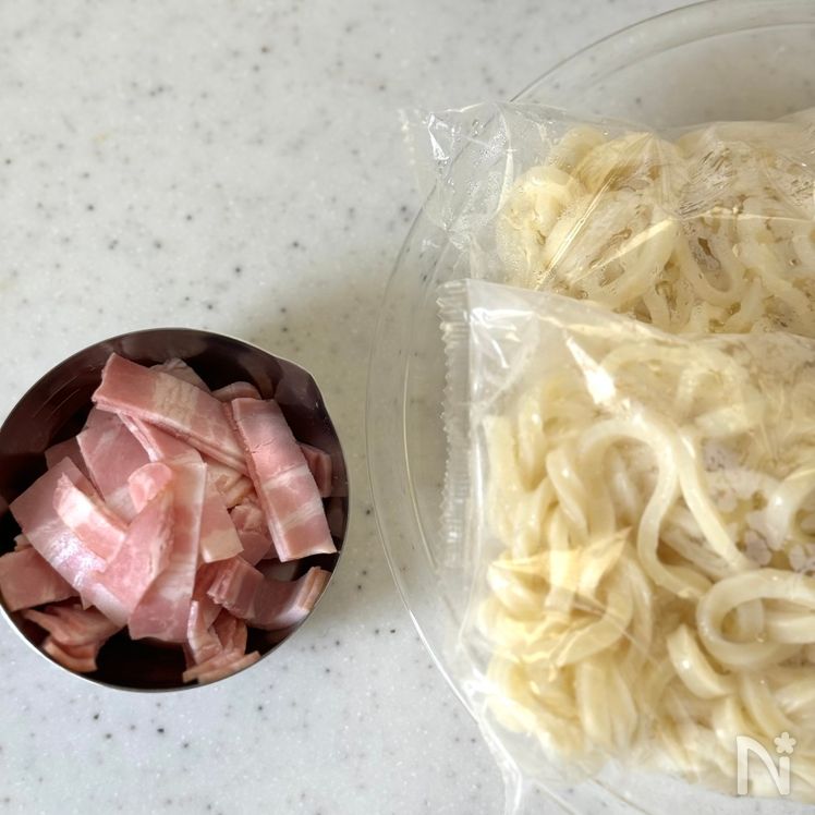 Easy Carbonara Udon Process1