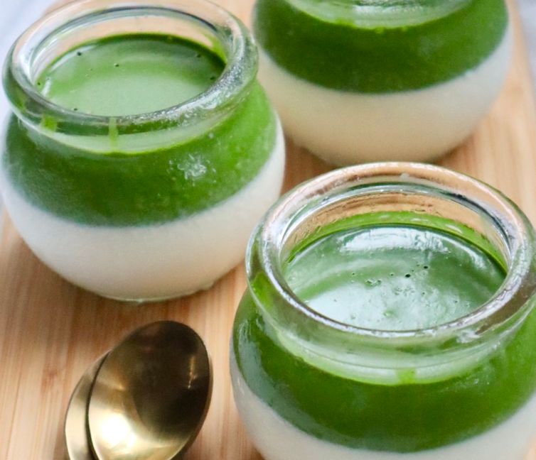 Rich Two-Layer Matcha Pudding