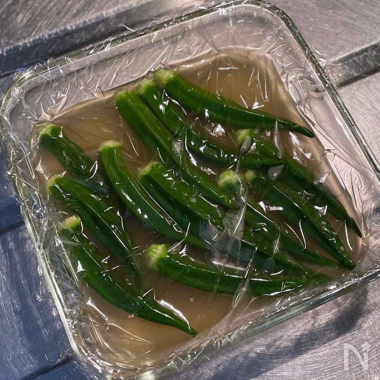 3-Minute Wasabi-Dashi Okra Process4