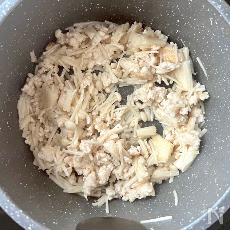 Tofu and Ground Chicken Sesame Soup Process2