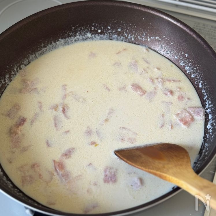 Easy Carbonara Udon Process3