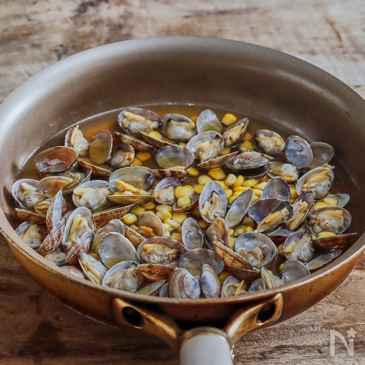 Sake-steamed Manila Clams Process1