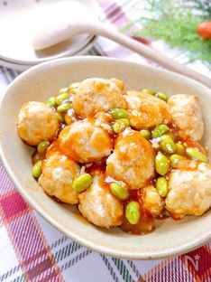 Fluffy Tofu and Chicken Meatballs in Sweet and Sour Sauce