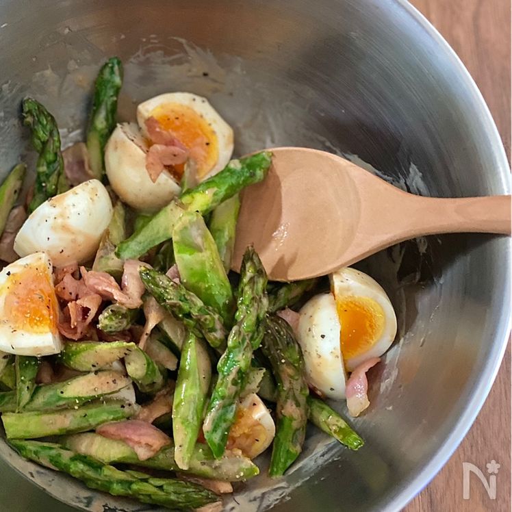 Asparagus & Egg Mayo Salad Process2