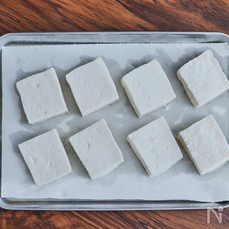 Pan-fried Tofu (Agedashi Tofu) Process1