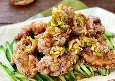 Bite-sized Fried Chicken with Green Onion Sauce (Yūrinchi, 油淋鶏)