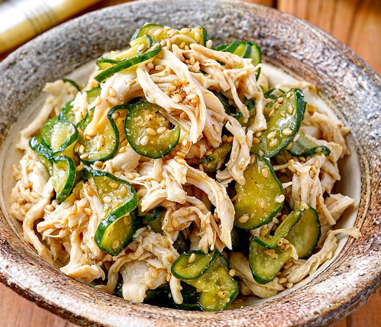 Chicken Tenderloin and Cucumber Sesame Salad