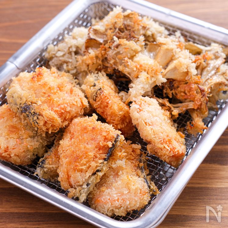 Crispy Salmon and Maitake Fritters with Simple Tartar Sauce Process4